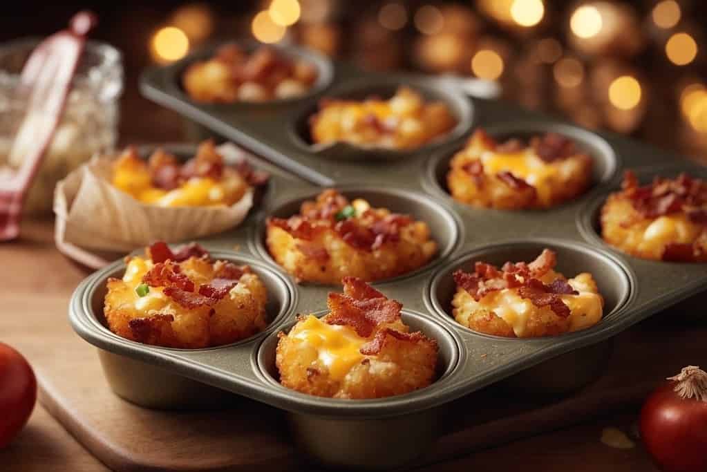 Loaded tater tot cups