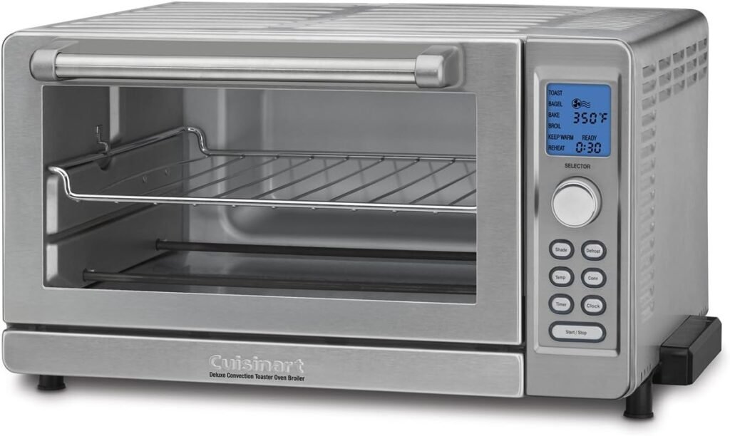 Cuisinart TOB-135 Deluxe Convection Toaster Oven Broiler, Brushed Stainless, 9.3 x 18.3 x 15.3, Silver