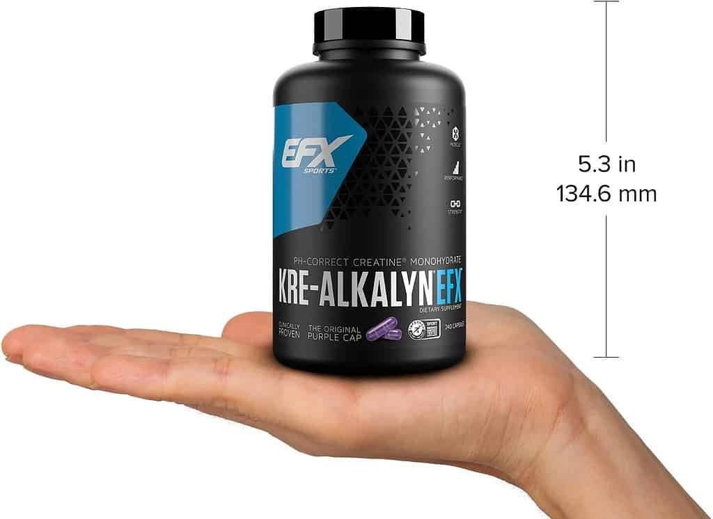 EFX Sports Kre-Alkalyn EFX | pH Correct Creatine Monohydrate Pill Supplement | Strength, Muscle Growth  Performance | 120 Servings, 240 Capsules