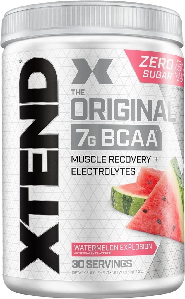 XTEND Original BCAA Powder Watermelon Explosion - Sugar Free Post Workout Muscle Recovery Drink with Amino Acids - 7g BCAAs for Men  Women - 30 Servings