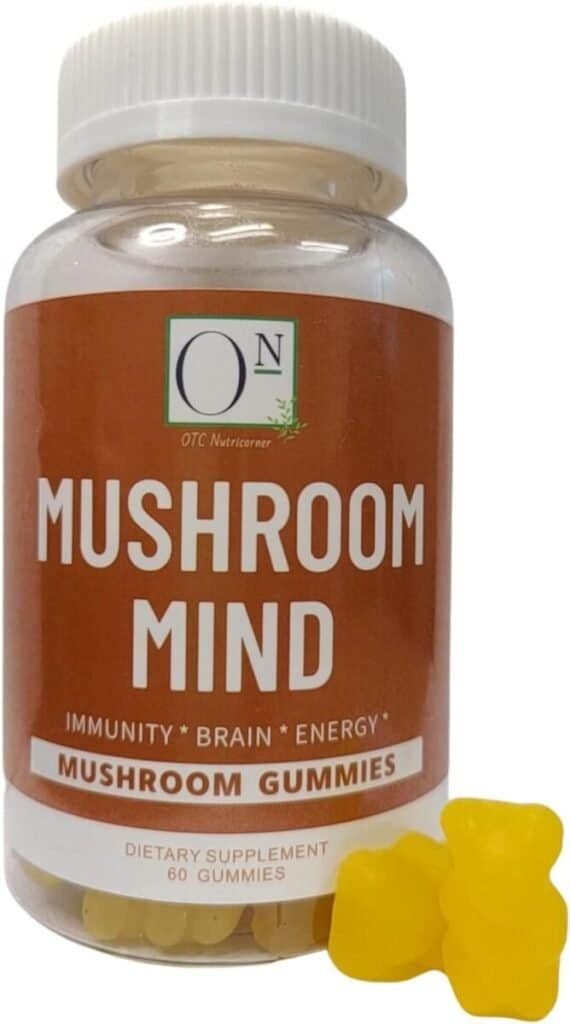 Amazing Mushroom Vegan Gummies: Lions Mane, Cordyceps, Reishi And 7 Other Beneficial Mushroom Extracts Boost Energy Support Strong Immunity Promote Brain Health From OTC Nutricorner